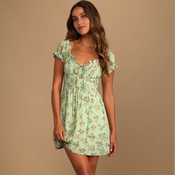 Lulus Dresses & Skirts - Lulu's All Heart Floral Print Off the Shoulder Minidress